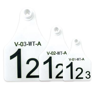 New Plastic Cow Ear Tags Bovine Cattle Sheep & Pig Farm Use Ear Mark Tags with Number Animal Tracking Chip