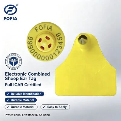 Fofia Full ICAR Combination Sheep Goat Electronic Tracking Ear Tag New High Quality RFID TPU Plastic Laser Coding 3-Year