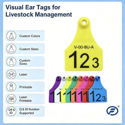 New FOFIA ET921 RFID Plastic Cow Ear Tags TPU Material for Cattle Sheep & Pig Farm Use with Numbers