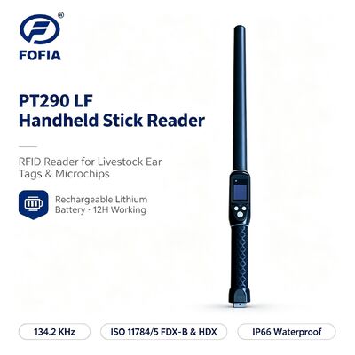 Durable Waterproof Long Range 134.2kHz RFID Ear Tag Reader ISO11784/5 Protocol 30-100cm Reading Distance PVC Material for