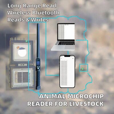Durable Waterproof Long Range 134.2kHz RFID Ear Tag Reader ISO11784/5 Protocol 30-100cm Reading Distance PVC Material Cards