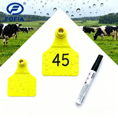 FOFIA New Plastic Cow & Pig Farm Livestock Identification Marker Waterproof Ear Tags with Mark Pen Black Ink 1 Year Warranty