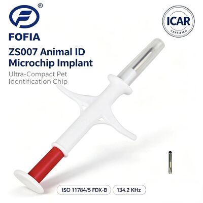 FOFIA New RFID 134.2kHz Animal Microchip FDX/EM4305 IP67 Waterproof Pet Livestock Pet Ear Tag Injection PP