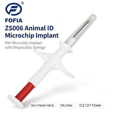Durable Fofia New RFID 134.2kHz PP Material Dog ID Microchip Waterproof Farm Use Pet Injection 1.5 Year Farm Ear Tag