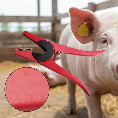 Red Livestock Ear Tag Applicator Pliers Animal Identification Ear Tag Applicator for Pig Cattle Sheep