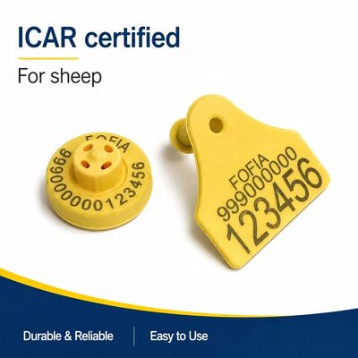 Fofia ET957+T967 Cow/Sheep/Goat Combination Electronic Animal Tracking Ear Tag New RFID TPU Laser Coding 3-Year Warranty Farm