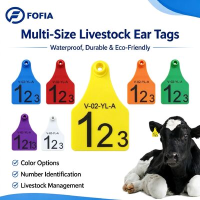 Fofia T921 New Animal Tracking Ear Tag High Quality RFID TPU Plastic Chip Laser Coding 1.5 Year Warranty for Farm