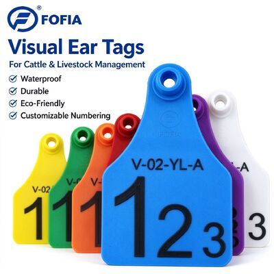 Fofia T921 New Cow Animal Tracking Ear Tag High Quality RFID TPU Chip Laser Coding 1.5 Year Warranty for Farm Cattle