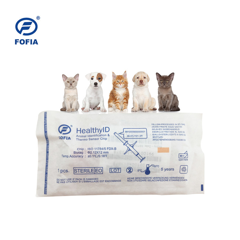 134.2kHz FOFIA Dog Temperature Tag ISO Microchip With Temperature Detecting Tech