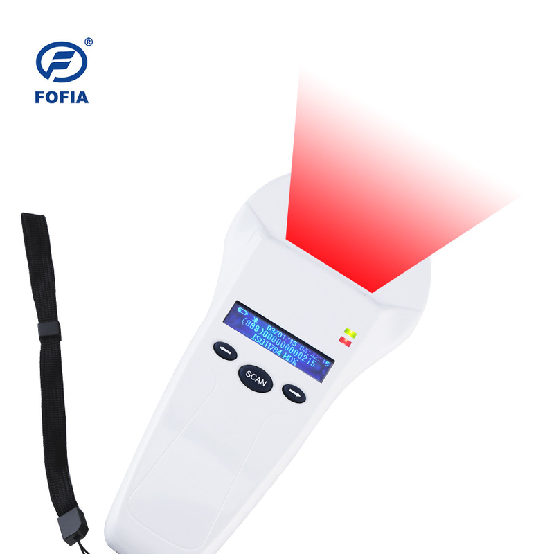 Lithium Battery Animal ID RFID Reader Scanner For Microchip Pet Barcode Reading