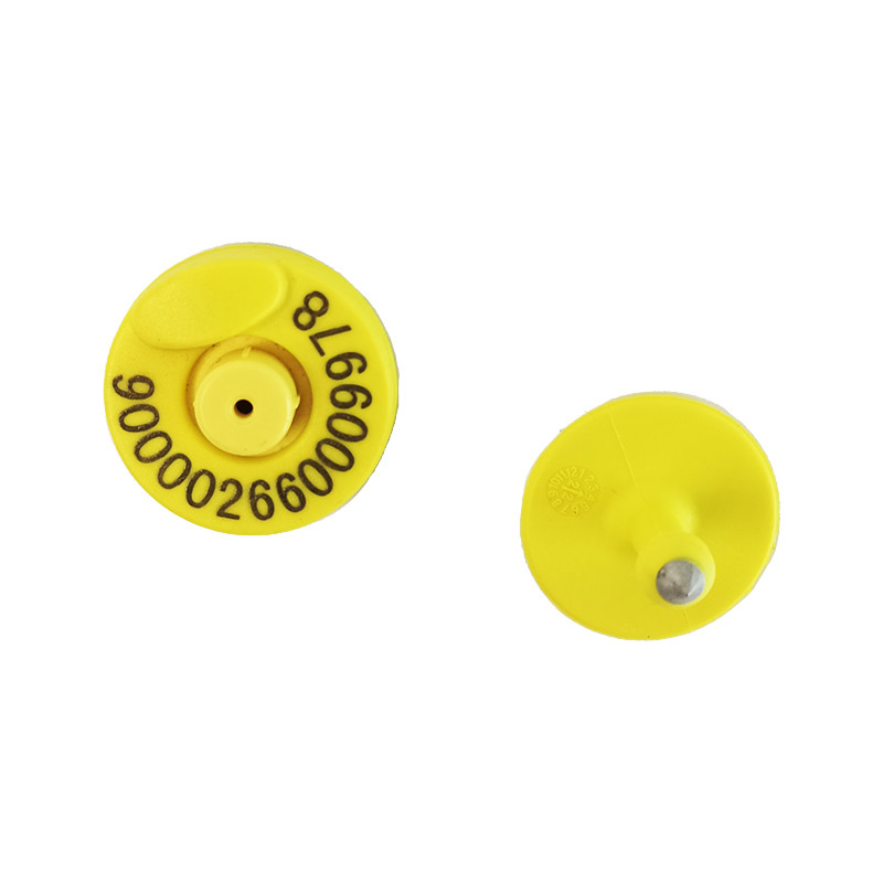 134.2KHz Yellow TPU Sheep Ear Tagss For Livestock Withstand Tension Up To 300N
