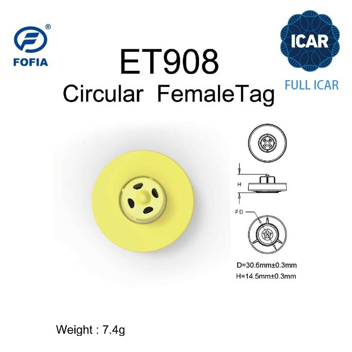 FULL ICAR Unshared ICAR Code Electronic Ear Tags for Animal Tracking and Management with BLE Reader Support