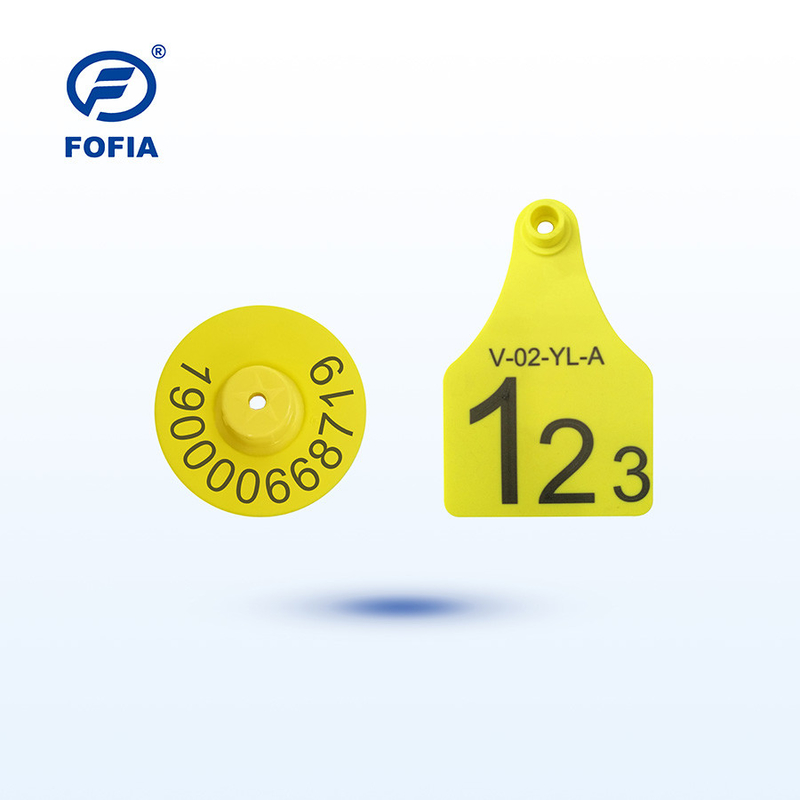 RFID Ear Tag Visual Tag Mini / Middle / Large Size Laser Printing Support 134.2 Khz Yellow Or Other 8 Colors Available