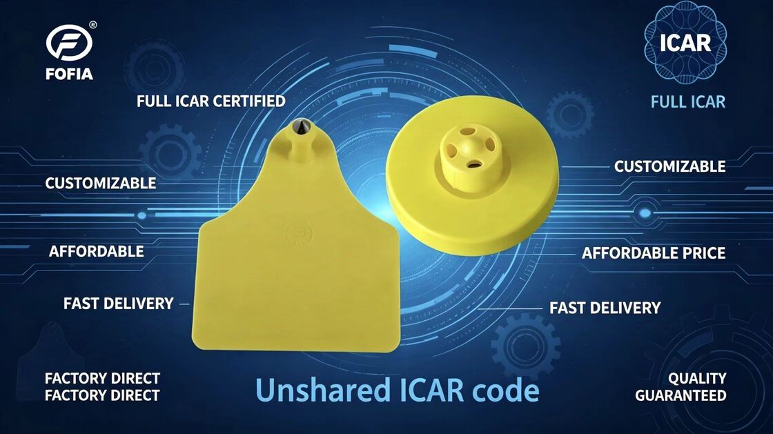 FUll ICAR Certified Durable Electronic Ear Tags For Cattle Tracking And Identification Supporting Livestock Monitoring And Farm Traceability