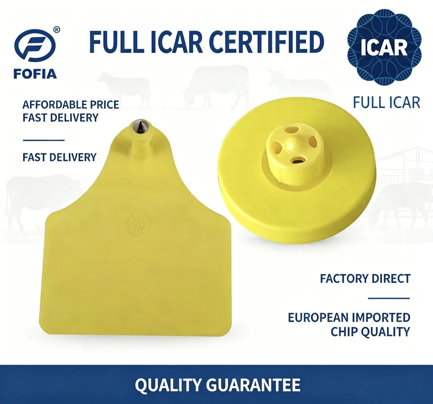 Full ICAR Certified Electronic Ear Tags FDX-B TPU for Livestock Tracking and Identification in Cattle Management Systems