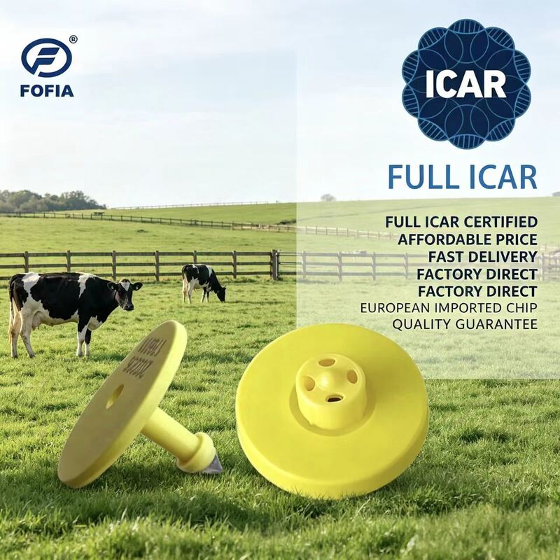 Electronic Ear Tags ICAR certified durable TPU design for livestock tracking and comprehensive cattle management systems