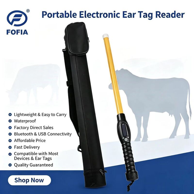 RFID Stick Reader Featuring 12 Hour Battery Life OLED Screen and IP66 Dustproof Waterproof Rating for Harsh Environments