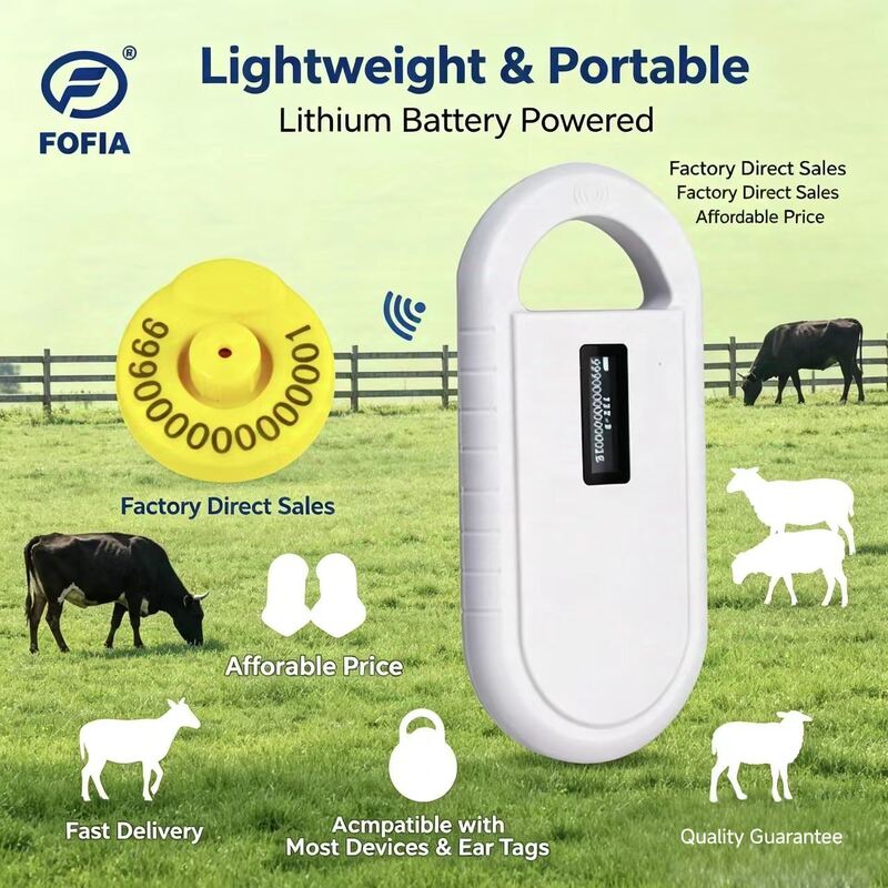 Animal Microchip Scanner supporting microchip and temperature data reading compatible with HT001 series temperature chips