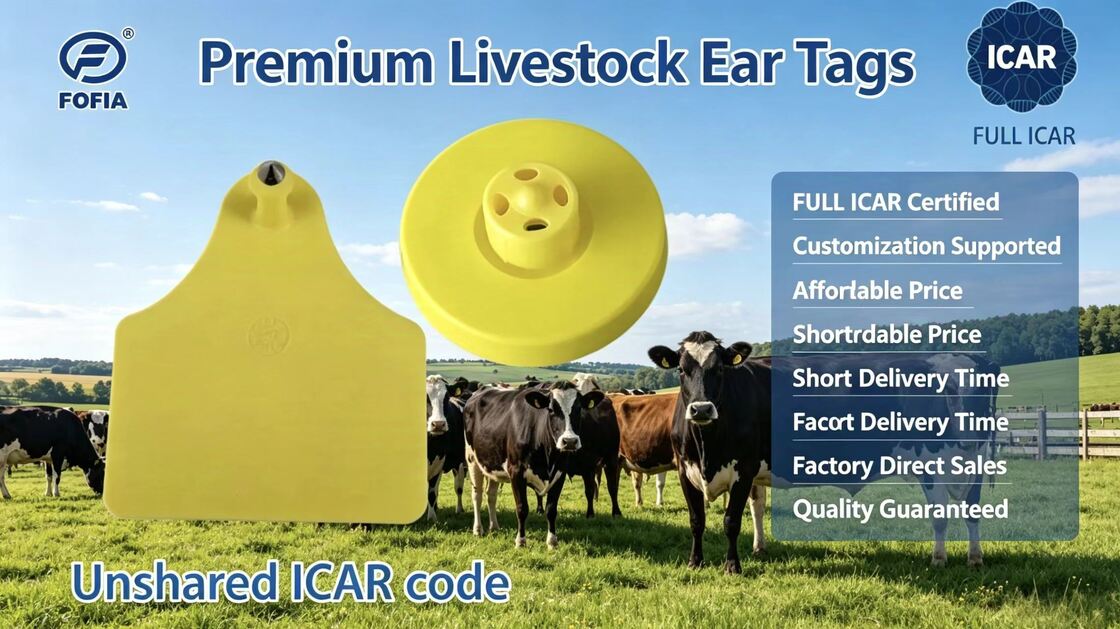 Electronic Ear Tags ICAR certified durable TPU design for livestock tracking and comprehensive cattle management systems