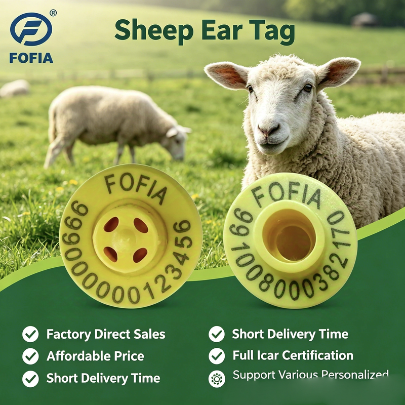 ICAR Certified TPU Electronic Ear Tags for Goat and Sheep Livestock with ISO 11784/11785 Compliance