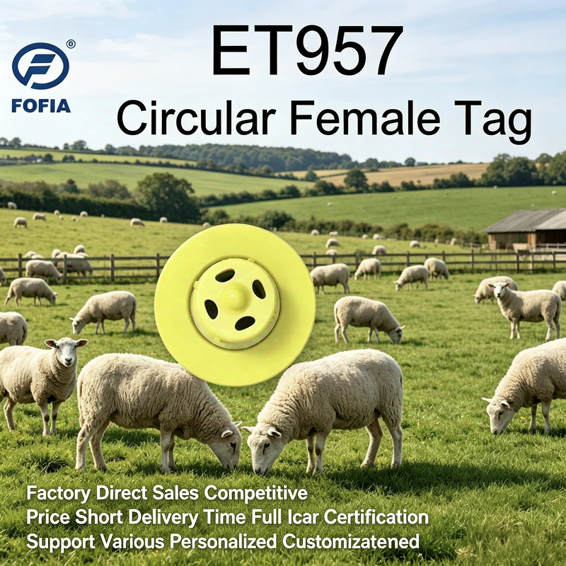 ICAR Certified TPU Electronic Ear Tag for Livestock with 350N Tension and RFID Tracking