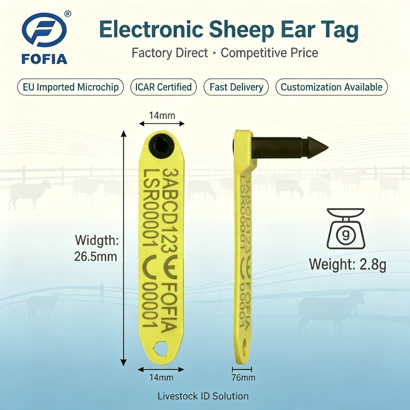 Secure Locking Ear Tag for Livestock Identification Designed for Cattle Sheep and Goats Providing Attachment and Comfort