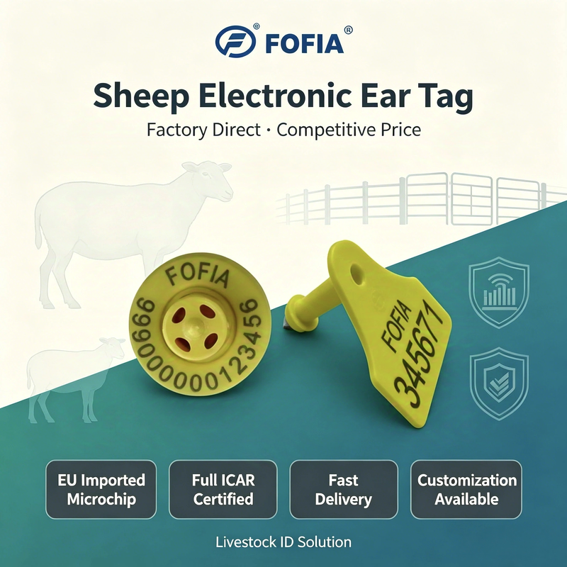Electronic Ear Tag Featuring Durable TPU Material ICAR Certified for Livestock Identification and Tracking Efficiency