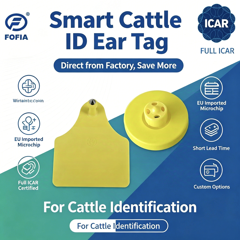 Electronic Ear Tag for Livestock Identification Durable TPU Ear Tag for Cattle Tracking and Comprehensive Farm Management