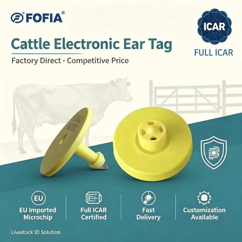 Electronic Ear Tag for Livestock Identification Durable TPU Ear Tag for Cattle Tracking and Comprehensive Farm Management