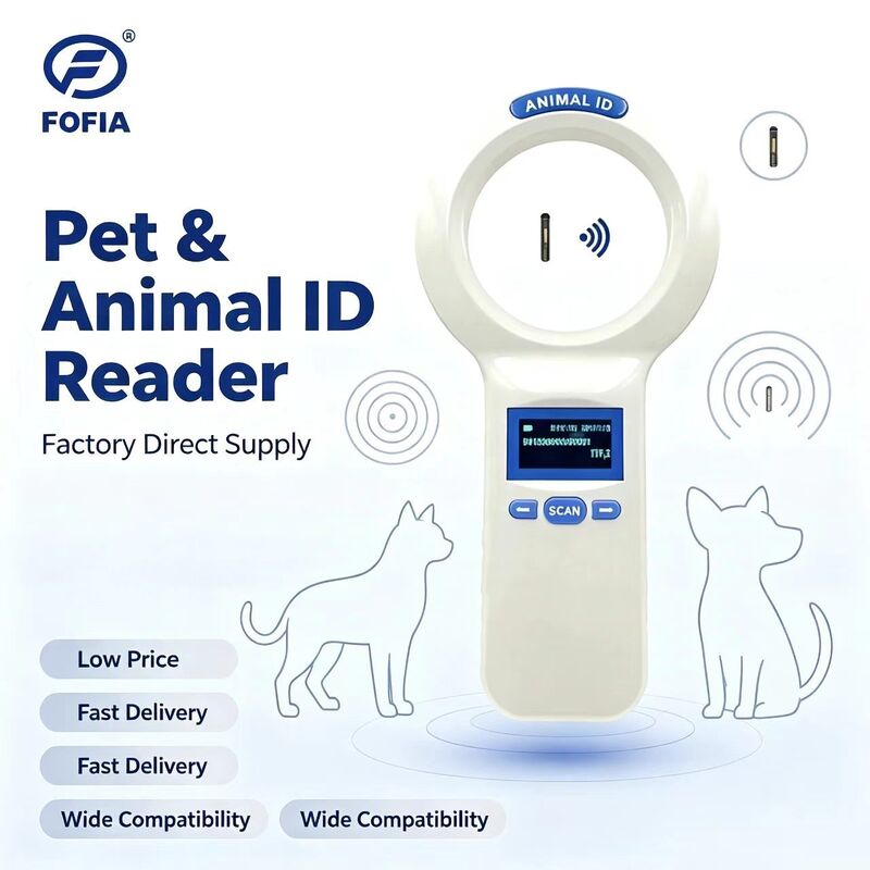 Waterproof FOFIA PT200 RFID Handheld Reader 128x64 OLED Screen Long Distance Reading 10-20m ISO11784/5 Protocol