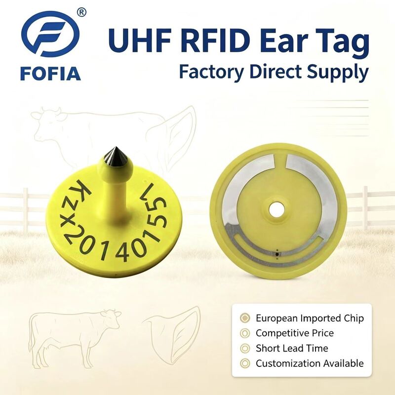 Fofia ICAR ET926 Waterproof RFID TPU Animal Ear Tags FDX-B 134.2Khz EM4305 Chips Livestock Cattle Pig Sheep