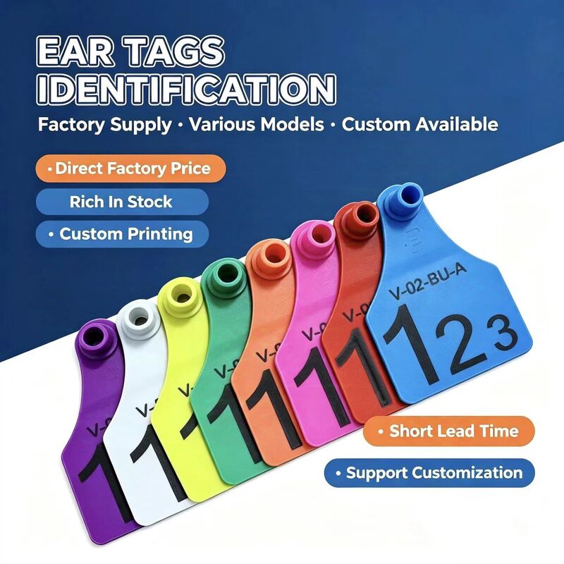 FOFIA ET921 Plastic Cow Ear Tags Animal Tracking Laser Coding Various Sizes Bovine Cattle Sheep Pig Farm Use with Number