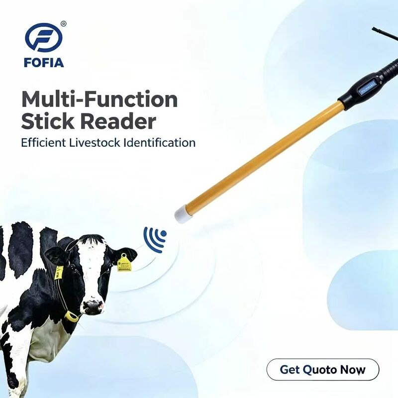 New FOFIA Waterproof RFID Stick Reader 134.2kHz  Cattle ID USB RS232 7000 Records Storage ISO11784/5 Long Reading Distance