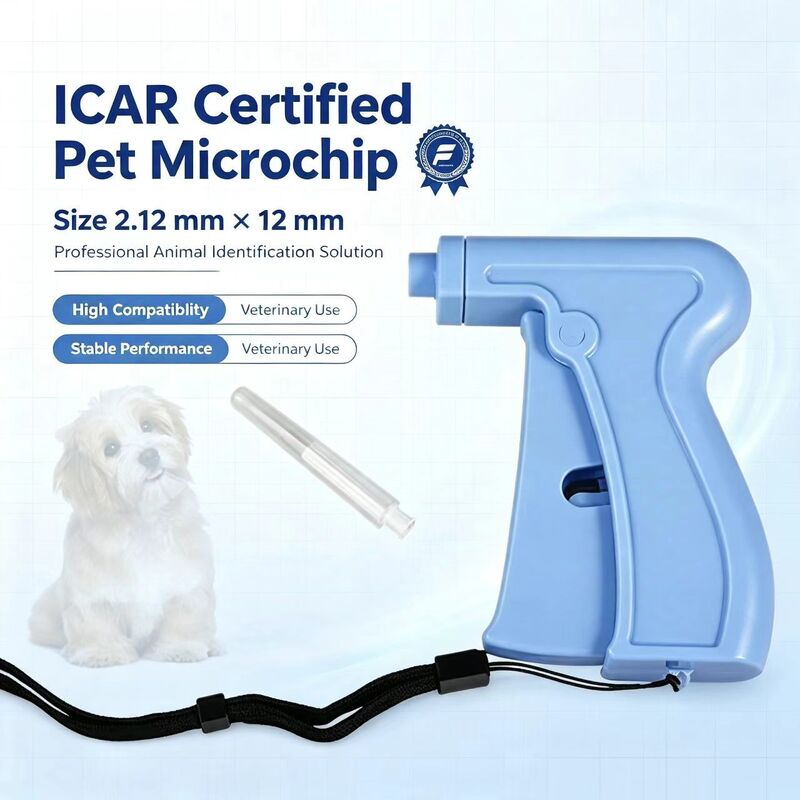 Fofia RFID 134.2kHz ICAR Certified Split Type Animal ID Microchip 2.12*12mm Model ZS005 Blue Waterproof Material New 1.5 Year