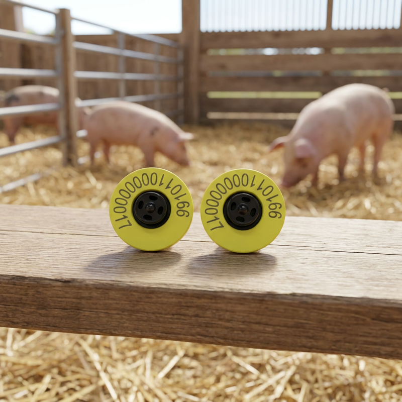 New Full ICAR ET908 Cattle Animal ID RFID LF Ear Tag BLE ISO11784/5 TPU Material 350N Tension 5 Year Warranty Farm Use