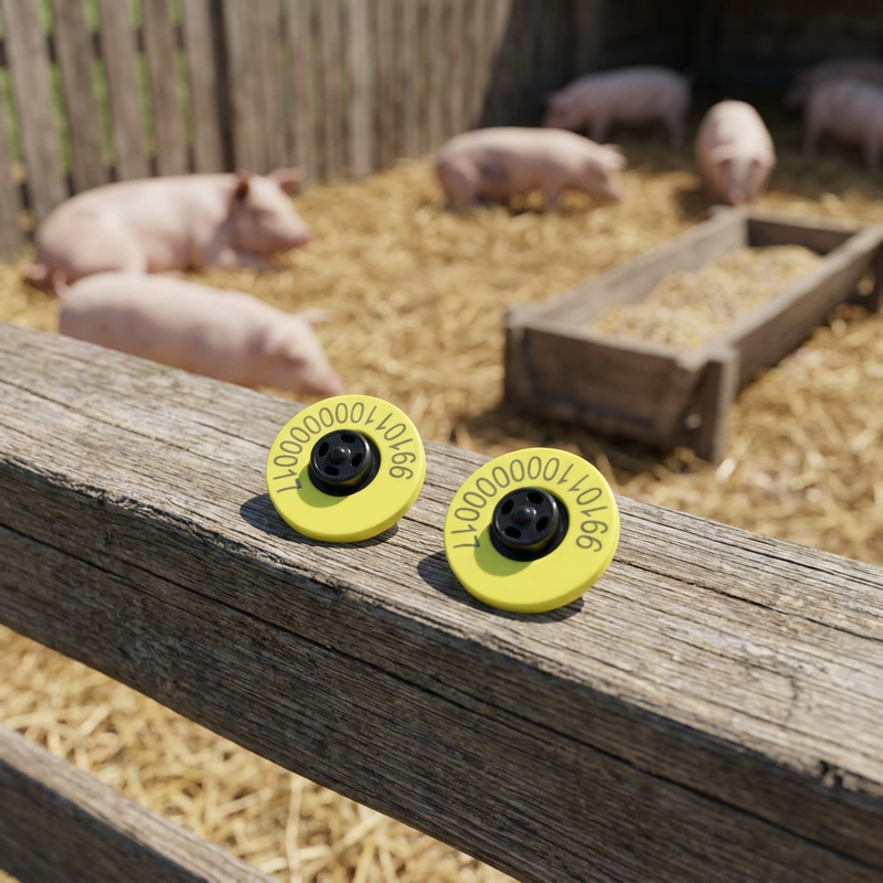 New Fofia Full ICAR ET908 Cattle RFID LF Ear Tag TPU Material 350N Tension 5 Year Warranty ISO11784/5 Compliance Farm Use