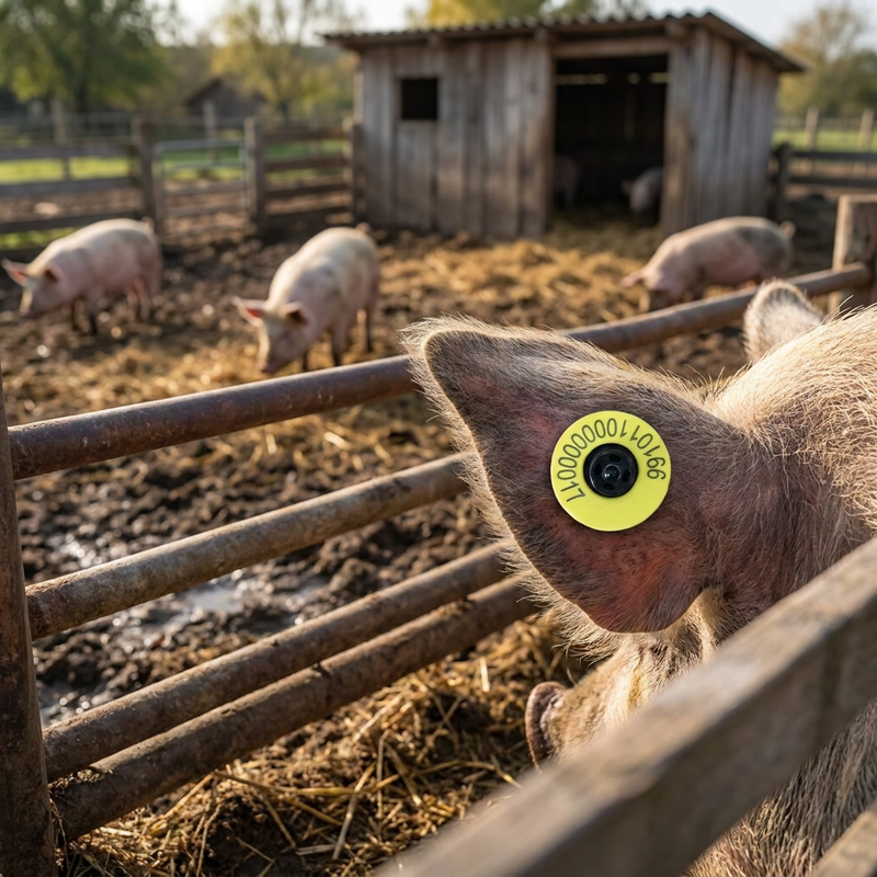 New Fofia Full ICAR ET908 Cow RFID LF Ear Tag TPU Material 350N Tension 5 Year Warranty ISO11784/5 Compliance Farm Use