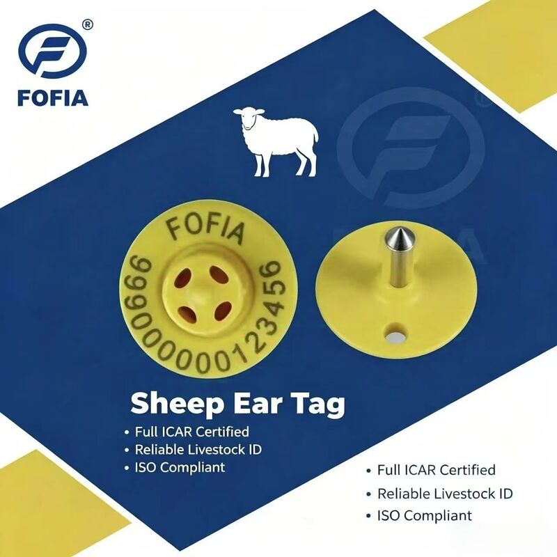 High Quality New ET957+T901 134.2kHz TPU Electronic Chip Ear Tags for Goat Pigs Cow Animals Farm 10cm Read Range -20~80C