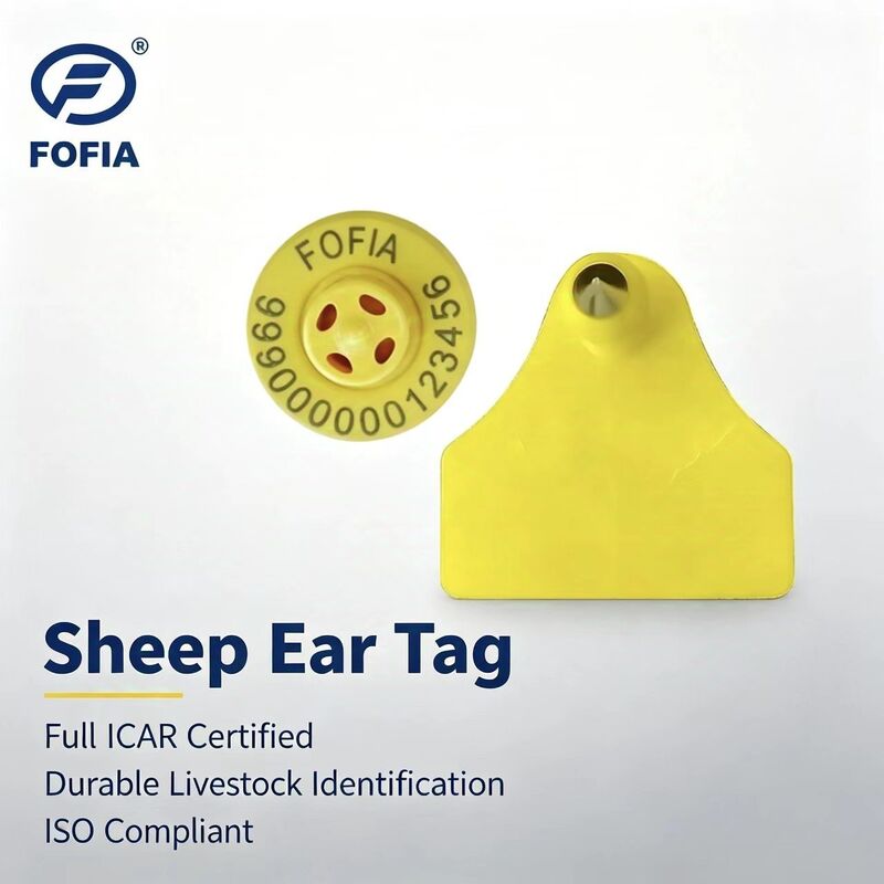 Fofia ET957+T967 Sheep Goat Combination Electronic Farm Use Tracking Ear Tag New High Quality RFID TPU Laser Coding 3 Year