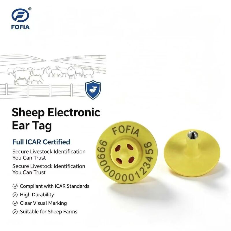 High Quality New OEM ET957 134.2kHz TPU Chip Animal Ear Tags for Pigs Sheep Cow-10cm Read Range -20~80C ICar