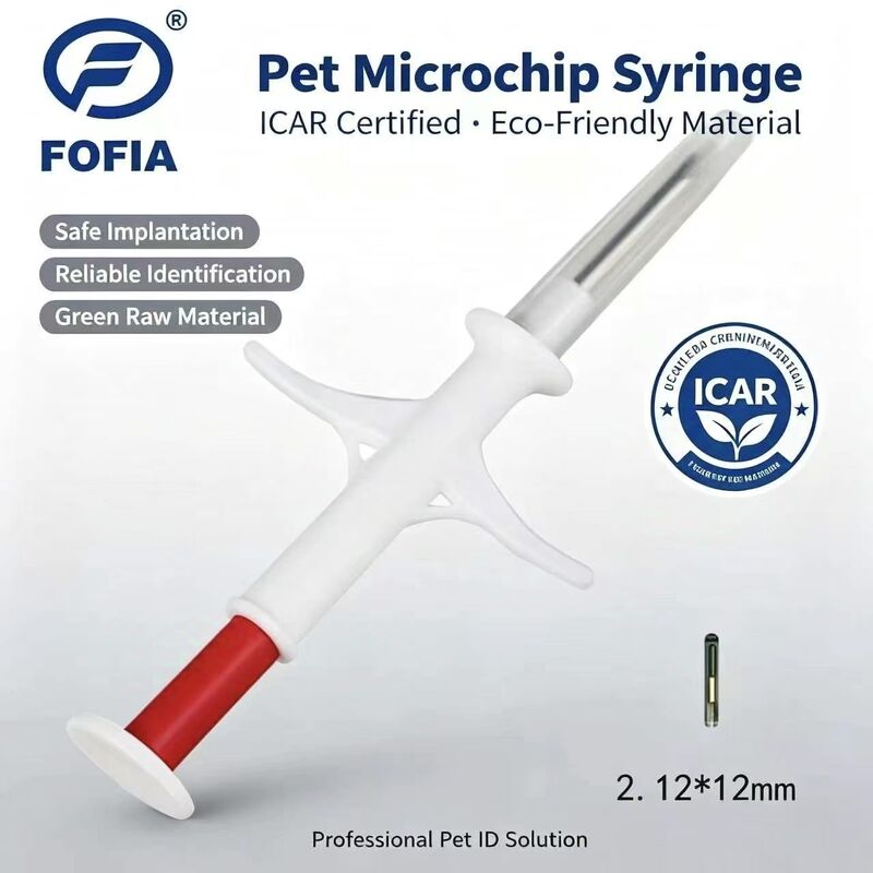 2026 2.12*12mm Hot Selling Fofia RFID 134.2kHz Animal Microchip ZS006 with IP67 Waterproof for Cattle Rabbit Pet Injection