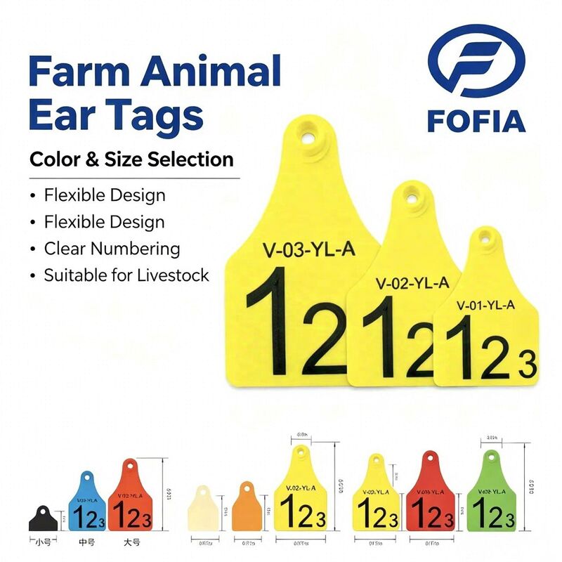 New Plastic Cow & Sheep Ear Tags TPU Material Bovine Cattle Farm Use Ear Mark Tags with Number Animal Tracking Chip