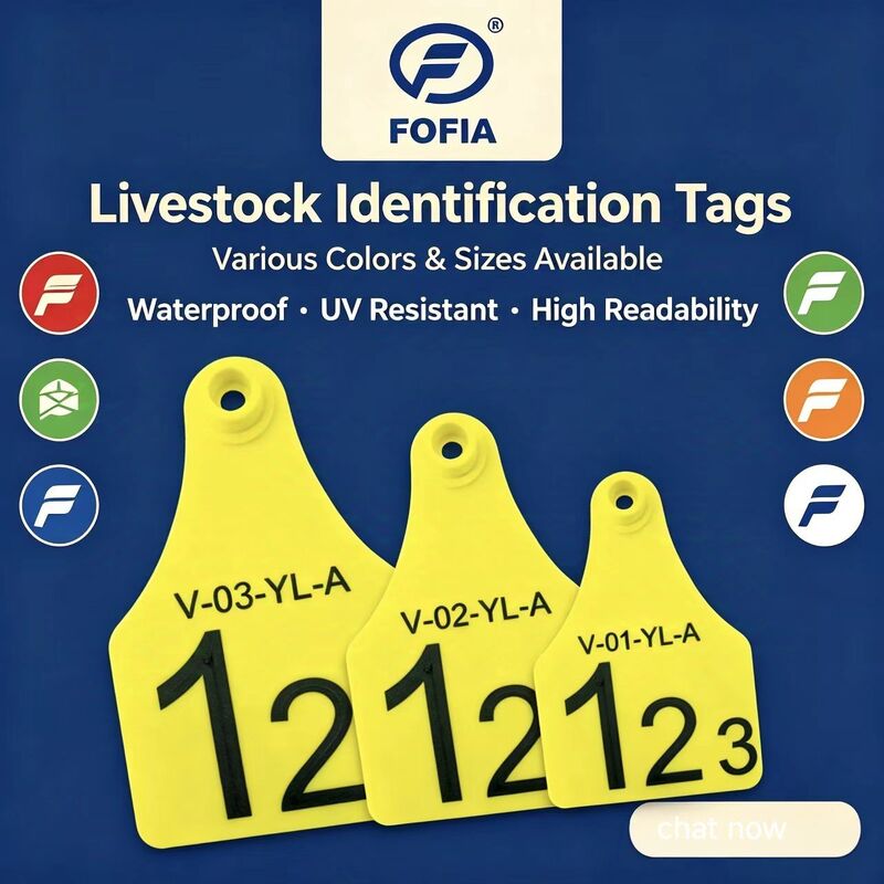 New Plastic Cow Ear Tags Bovine Cattle Sheep & Pig Farm Use Ear Mark Tags with Number Animal Tracking Chip