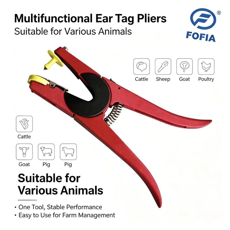Red Livestock Ear Tag Applicator Pliers Animal Identification Ear Tag Applicator for Pig Cattle Sheep