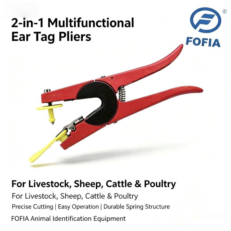 Red Metal New Livestock Ear Tag Applicator Pliers for Pig Farm Animal Identification