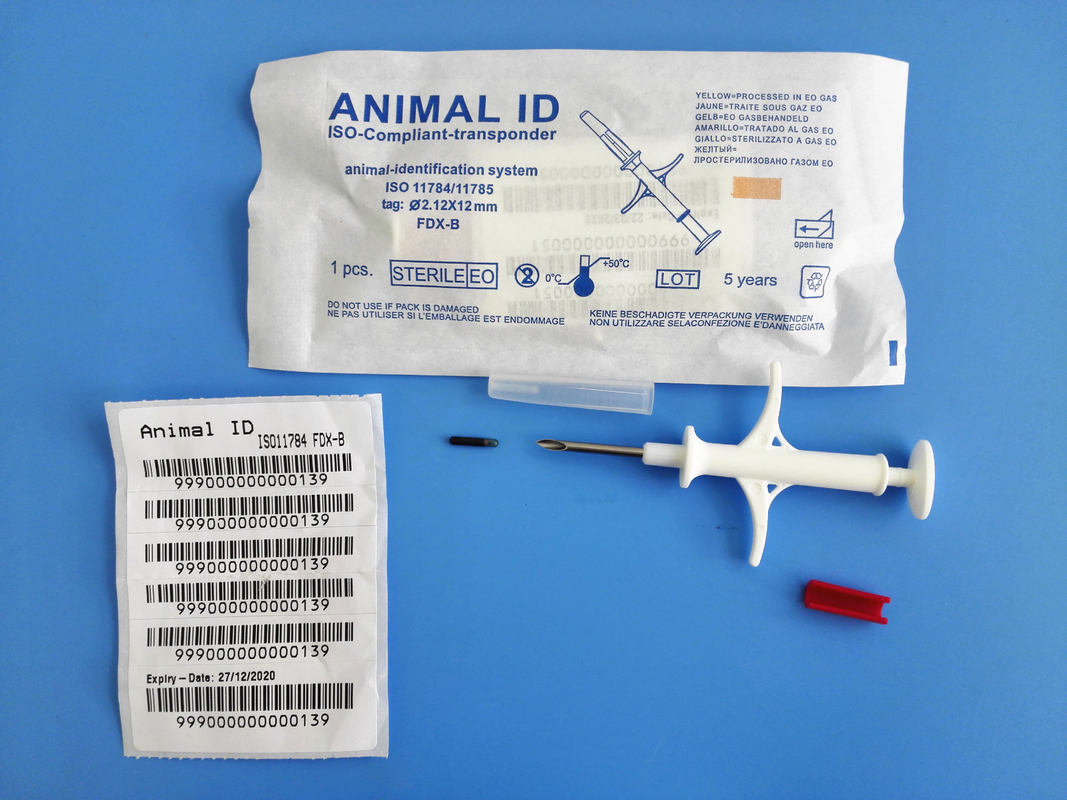 Animal Identification RFID Tracking ISO Transponder Microchip With European Microchip