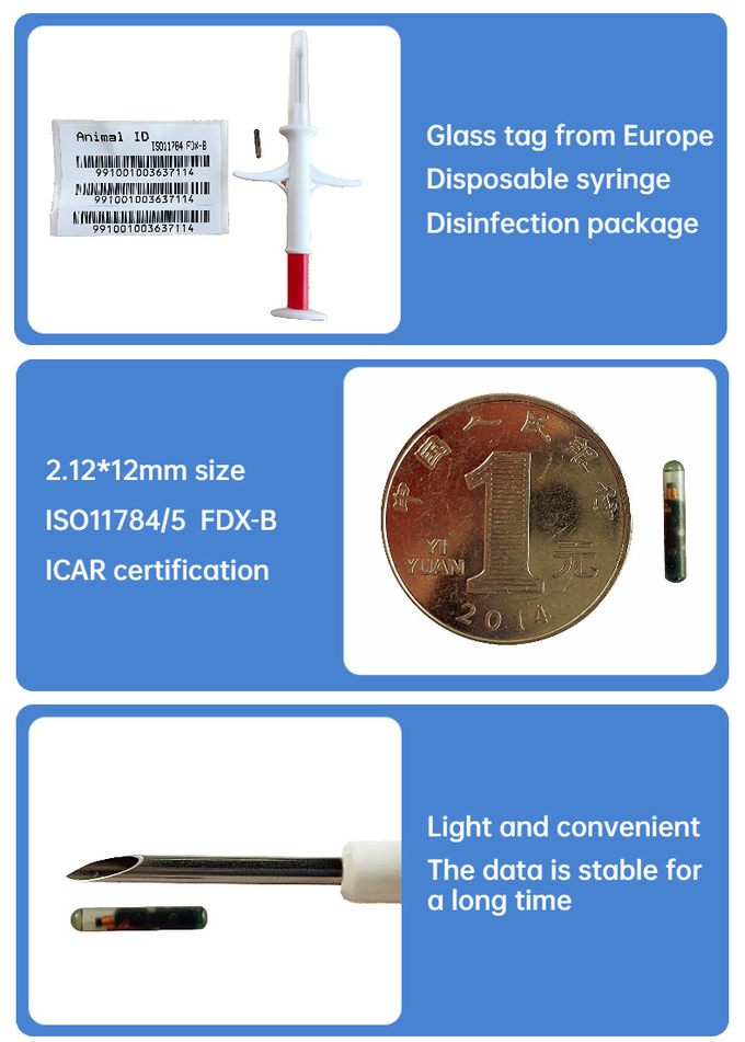 Injectable Transponders Pet Identification Microchip Implant For Dogs